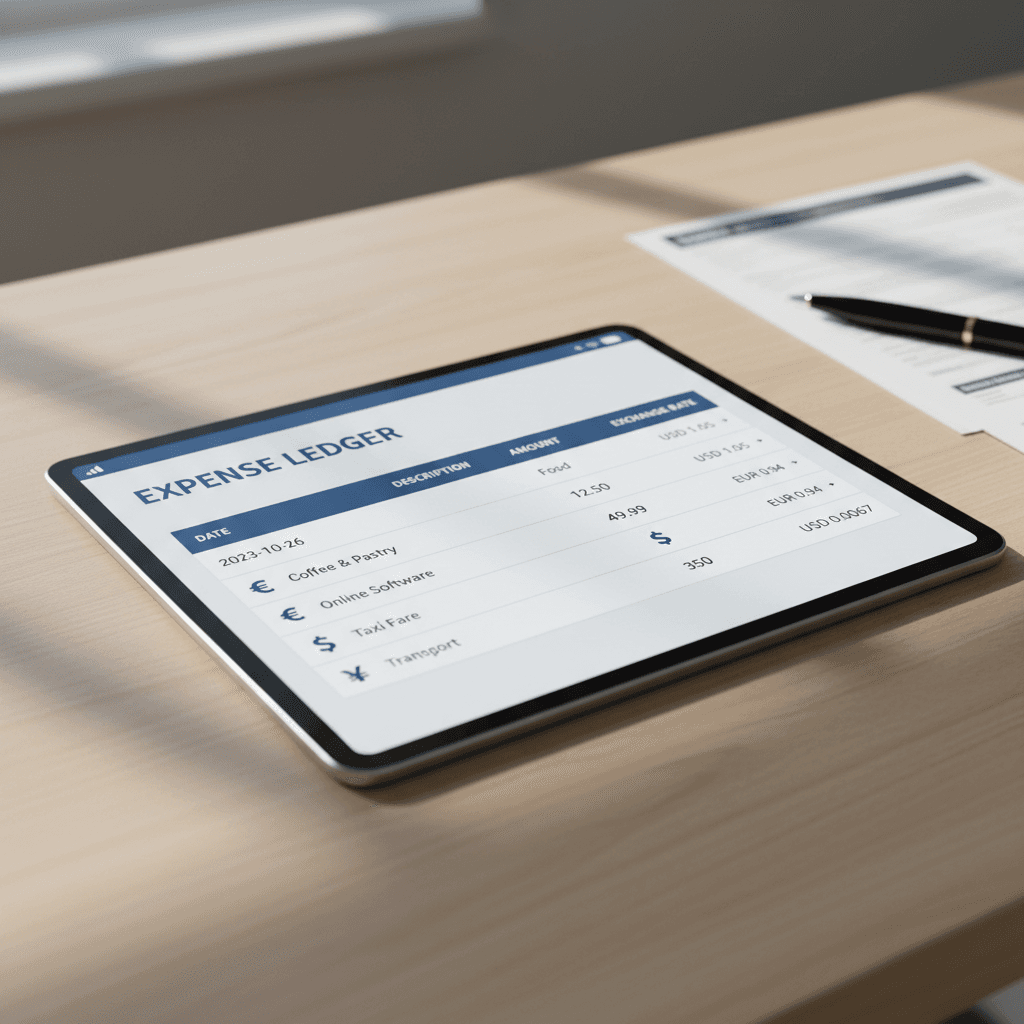 Multi-currency bookkeeping dashboard